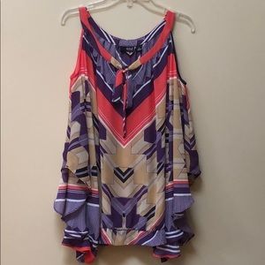 Colorful flowy top